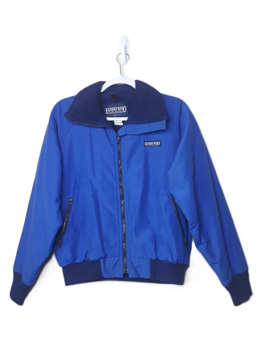 Vintage Bomber Jacket Funnel Collar Fleece Lined